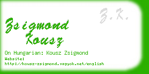 zsigmond kousz business card